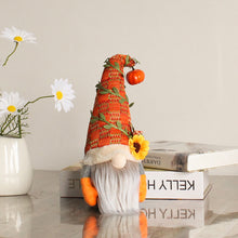 Load image into Gallery viewer, Fall Gnome Doll Pumpkin Sunflower Figurine Swedish Elf Dwarf Plush Ornaments For Autumn Christmas Tree Xmas Gift Halloween Thanksgiving Decor
