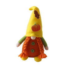 Load image into Gallery viewer, Fall Gnome Doll Pumpkin Maple Figurine Swedish Elf Dwarf Plush Ornaments For Autumn Christmas Tree Xmas Gift Halloween Thanksgiving Decor

