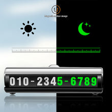 Load image into Gallery viewer, Universal Car Parking Card Luminous Phone Number Plate Stop Stickers Night Light Temporary Park Accessories
