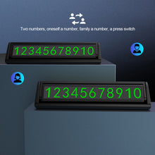 Load image into Gallery viewer, Universal Car Telephone Number Card Luminous Temporary Stop Parking Card Double Side Plate Stikers Accessories
