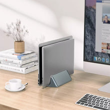 Load image into Gallery viewer, Dual Vertical Laptop Stand Aluminum Alloy Desktop Tablet Bracket Creative Notebook Storage Cooling Bracket for 10-17.3"
