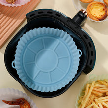 Load image into Gallery viewer, Silicone Air Fryer Baking Tray Pot Reusable Ultra Thin Round Home Kitchen Pizza Mat With Handles No-Stick Grill Accessories
