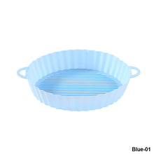 Load image into Gallery viewer, Silicone Air Fryer Baking Tray Pot Reusable Ultra Thin Round Home Kitchen Pizza Mat With Handles No-Stick Grill Accessories
