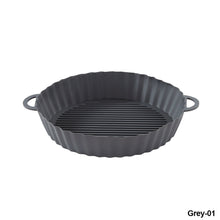 Load image into Gallery viewer, Silicone Air Fryer Baking Tray Pot Reusable Ultra Thin Round Home Kitchen Pizza Mat With Handles No-Stick Grill Accessories
