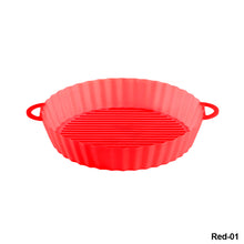 Load image into Gallery viewer, Silicone Air Fryer Baking Tray Pot Reusable Ultra Thin Round Home Kitchen Pizza Mat With Handles No-Stick Grill Accessories
