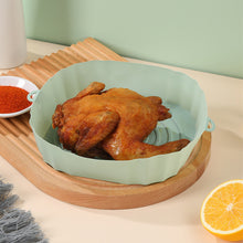 Load image into Gallery viewer, Silicone Air Fryer Baking Tray Pot Reusable Ultra Thin Round Home Kitchen Pizza Mat With Handles No-Stick Grill Accessories
