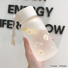 Load image into Gallery viewer, 500ml Daisy Water Bottle Transparent Plastic Water Bottle BPA Free Outdoor Sport Water Cup Summer Student Portable Mug with Rope
