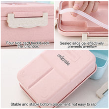 Load image into Gallery viewer, Microwave Lunch Box Wheat Straw Compartment Bento Box Food Storage Container Portable Food Box with Cultery
