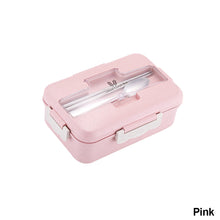 Load image into Gallery viewer, Microwave Lunch Box Wheat Straw Compartment Bento Box Food Storage Container Portable Food Box with Cultery
