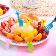 Load image into Gallery viewer, 10Pcs Mini Forks Animal Food Picks for Kids Cute Fruit Fork Bento Box Decor Reusable Cartoon Children Snack Cake Dessert Lunch
