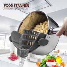 Load image into Gallery viewer, Kitchen Strainer Clip Pan Drain Rack Food Grade Silicone Funnel Heat Resistant Pot Drain Pan Strainer Kitchen Gadgets
