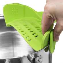 Load image into Gallery viewer, Kitchen Strainer Clip Pan Drain Rack Food Grade Silicone Funnel Heat Resistant Pot Drain Pan Strainer Kitchen Gadgets
