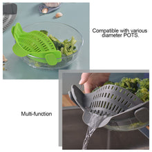 Load image into Gallery viewer, Kitchen Strainer Clip Pan Drain Rack Food Grade Silicone Funnel Heat Resistant Pot Drain Pan Strainer Kitchen Gadgets
