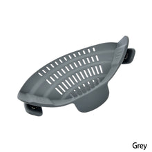 Load image into Gallery viewer, Kitchen Strainer Clip Pan Drain Rack Food Grade Silicone Funnel Heat Resistant Pot Drain Pan Strainer Kitchen Gadgets
