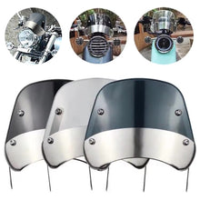 Load image into Gallery viewer, Universal Front Motorcycle Windshield Deflector Windscreen with Metal Mounting Bracket for Honda Suzuki
