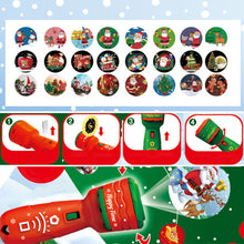 Load image into Gallery viewer, 24 Patterns Santa Christmas Tree Flashlight Projector Torch Lamp Toy Early Education Toy for Kid Holiday Birthday Xmas Gift
