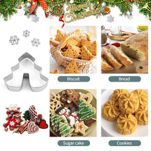 Load image into Gallery viewer, 8 Pcs/Set 3D Mini Christmas Cookie Cutter Stainless Steel Biscuit Mold Handmade Snowman Xmas Tree Mould Fondant Cutter Baking Decoration Tool

