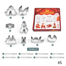 Load image into Gallery viewer, 8 Pcs/Set 3D Mini Christmas Cookie Cutter Stainless Steel Biscuit Mold Handmade Snowman Xmas Tree Mould Fondant Cutter Baking Decoration Tool
