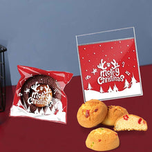 Load image into Gallery viewer, 100pcs Christmas Candy Cookie Gift Bags Plastic Self-adhesive Biscuits Snack Packaging Bags Xmas Party Decoration Favors
