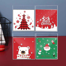 Load image into Gallery viewer, 100pcs Christmas Candy Cookie Gift Bags Plastic Self-adhesive Biscuits Snack Packaging Bags Xmas Party Decoration Favors
