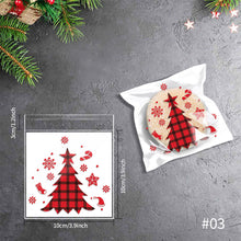 Load image into Gallery viewer, 100pcs Christmas Candy Cookie Gift Bags Plastic Self-adhesive Biscuits Snack Packaging Bags Xmas Party Decoration Favors
