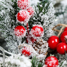 Load image into Gallery viewer, 5Pcs Fake Snow Frost Pine Branch Cone Berry Holly DIY Xmas Tree party Ornament Home Christmas Decoration Supplies Gift Supplies
