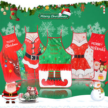 Load image into Gallery viewer, Christmas Apron Halloween Decoration Santa Claus Red Apron Kitchen Apron Home Cooking Baking Waist Bib
