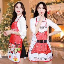 Load image into Gallery viewer, Christmas Apron Halloween Decoration Santa Claus Red Apron Kitchen Apron Home Cooking Baking Waist Bib
