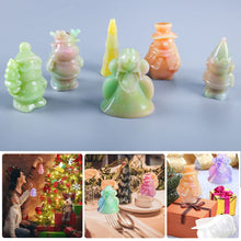 Load image into Gallery viewer, DIY Christmas Doll Candle Silicone Molds Glue Resin Soap Chocolate Mousse Making Molds Candle Mould for Aromatherapy Home Decor
