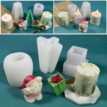 Load image into Gallery viewer, DIY Christmas Candle Silicone Molds Glue Resin Soap Chocolate Mousse Making Molds Candle Mould for Aromatherapy Home Decor
