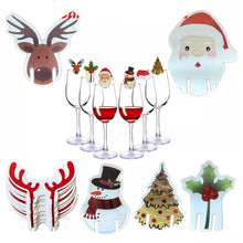 Load image into Gallery viewer, 10pcs Santa Claus Snowman Tree Wine Glass Merry Christmas Decorations For Home Table Place Cards Xmas Gift New Year Party
