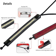 Load image into Gallery viewer, 2Pcs 12V Universal LED Motorcycle Turn Signal Light &amp; DRL Amber White Moto Flasher Ring Fork Strip Lamp Flowing Flashing Blinker
