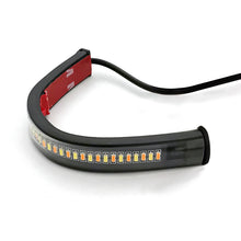 Load image into Gallery viewer, 2Pcs 12V Universal LED Motorcycle Turn Signal Light &amp; DRL Amber White Moto Flasher Ring Fork Strip Lamp Flowing Flashing Blinker
