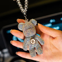 Load image into Gallery viewer, Cartoon Gloomy Bear Car Accessories Crystal Diamond Bear Car Pendant Rearview Mirror Hanging Ornaments Car Interior Decoration
