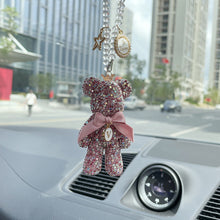 Load image into Gallery viewer, Cartoon Gloomy Bear Car Accessories Crystal Diamond Bear Car Pendant Rearview Mirror Hanging Ornaments Car Interior Decoration
