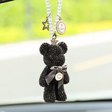 Load image into Gallery viewer, Cartoon Gloomy Bear Car Accessories Crystal Diamond Bear Car Pendant Rearview Mirror Hanging Ornaments Car Interior Decoration

