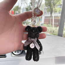 Load image into Gallery viewer, Cartoon Gloomy Bear Car Accessories Crystal Diamond Bear Car Pendant Rearview Mirror Hanging Ornaments Car Interior Decoration
