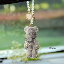 Load image into Gallery viewer, Cartoon Gloomy Bear Car Accessories Crystal Diamond Bear Car Pendant Rearview Mirror Hanging Ornaments Car Interior Decoration
