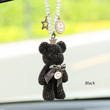 Load image into Gallery viewer, Cartoon Gloomy Bear Car Accessories Crystal Diamond Bear Car Pendant Rearview Mirror Hanging Ornaments Car Interior Decoration
