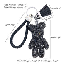 Load image into Gallery viewer, Rhinestone Cute Bear Key Chain Tassels Keychain Anti-lost Pendant Holiday Car Key Ring Chain Holder Keyfob Jewelry For Girls Gift
