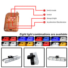 Load image into Gallery viewer, 4Pc 16LED Grill Car Strobe Police Light Strobe Emergency Remote Wireless Control Flash Signal Fireman Beacon Warning Strobe Lamp
