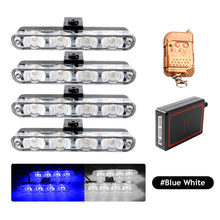 Load image into Gallery viewer, 4Pc 16LED Grill Car Strobe Police Light Strobe Emergency Remote Wireless Control Flash Signal Fireman Beacon Warning Strobe Lamp
