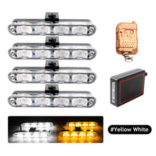 Load image into Gallery viewer, 4Pc 16LED Grill Car Strobe Police Light Strobe Emergency Remote Wireless Control Flash Signal Fireman Beacon Warning Strobe Lamp
