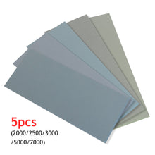 Load image into Gallery viewer, 5Pcs 230x93mm Sandpaper Set Wet Dry Sanding Paper 2000-7000 Grit Sand Paper for Wood Metal Abrasive Plastic CeramicPolshing Tool
