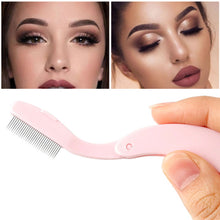 Load image into Gallery viewer, Foldable Ultra-fine Steel Needle Eyebrow Eyelashes Comb Portable Eye Brow Extension Brush Metal Comb Cosmetic Makeup Tools
