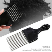 Load image into Gallery viewer, Men's Double Ended Twist Up Comb Curly Hair Men's Short Hair Curly Grid Comb Tinfoil Ironing Shape Steel Needle Comb
