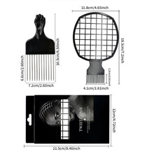 Load image into Gallery viewer, Men's Double Ended Twist Up Comb Curly Hair Men's Short Hair Curly Grid Comb Tinfoil Ironing Shape Steel Needle Comb
