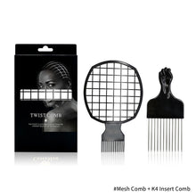 Load image into Gallery viewer, Men's Double Ended Twist Up Comb Curly Hair Men's Short Hair Curly Grid Comb Tinfoil Ironing Shape Steel Needle Comb
