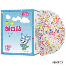 Load image into Gallery viewer, 100pcs Transparent Waterproof Cartoon Band-aid Cute Breathable Super Elastic Portable Household Cartoon Wound Strips Bandages

