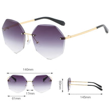 Load image into Gallery viewer, Metal Frameless Sunglasses Fashion Simple Polygonal Sunglasses UV Protection Outdoor Sunglasses For Women
